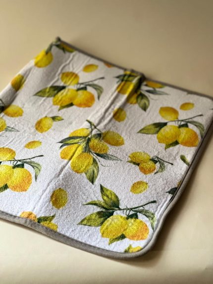 نم‌گیر ظروف حوله‌ای طرح لیمویی