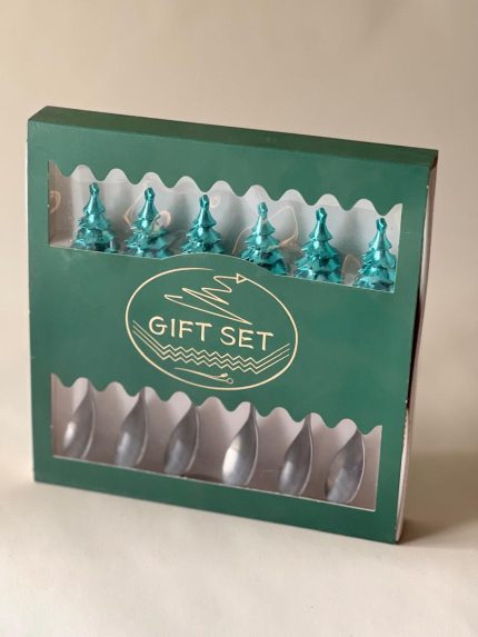 ست ۶ عددی قاشق دسرخوری طرح کاج