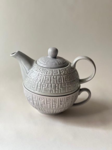 قوری و فنجان تک‌نفره سرامیکی