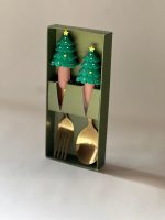 قاشق و چنگال استیل طرح کاج