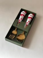 قاشق و چنگال استیل طرح آدم برفی