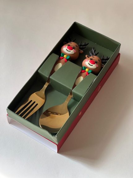 قاشق و چنگال استیل طرح گوزن