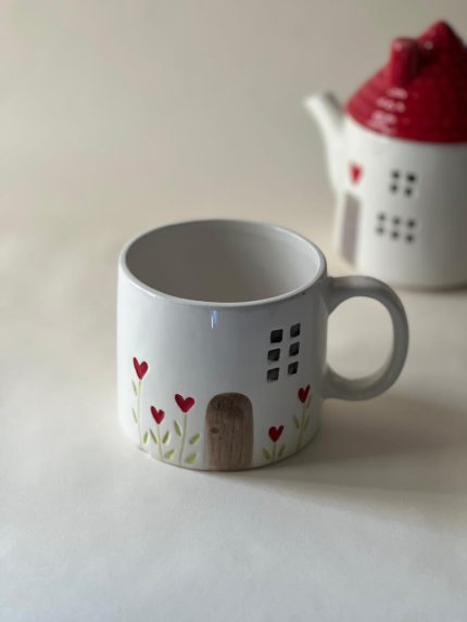 ست قوری و ماگ سرامیکی