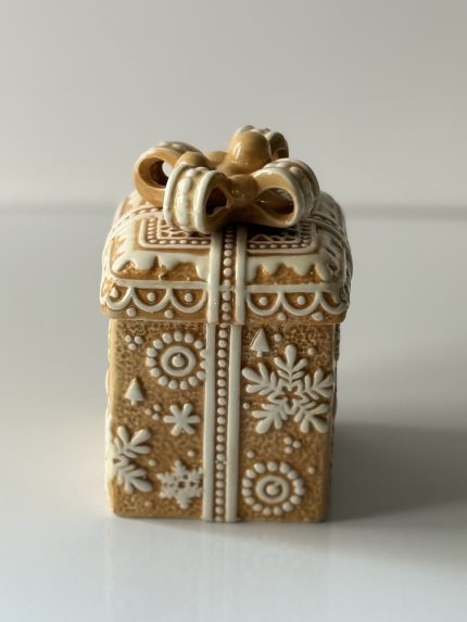 بانکه سرامیکی قهوه‌ای طرح جعبه